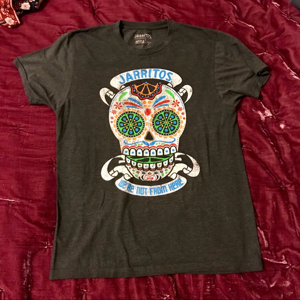 Jarritos Sugar Skull Gray Tee